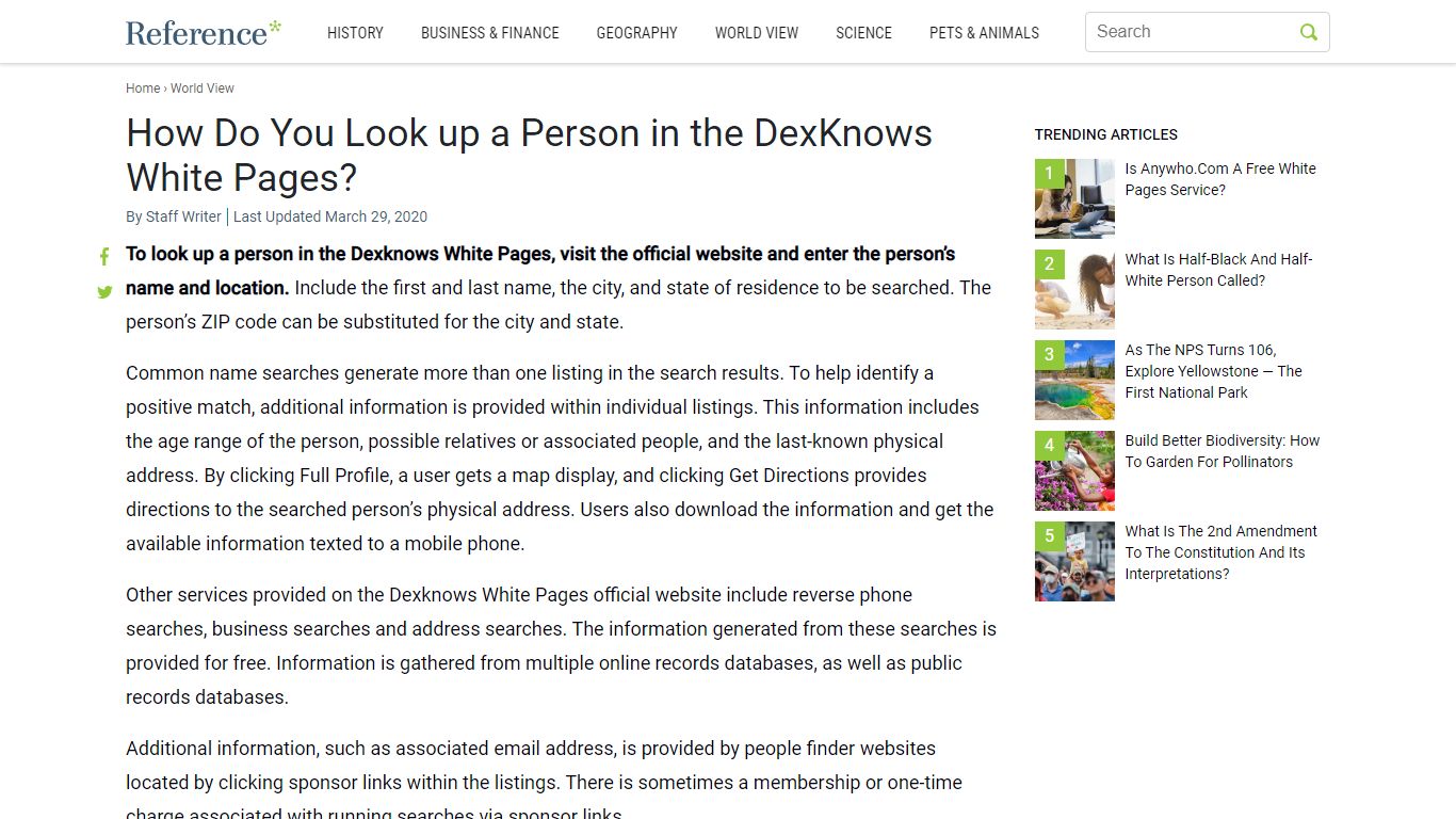 How Do You Look up a Person in the DexKnows White Pages? - Reference.com